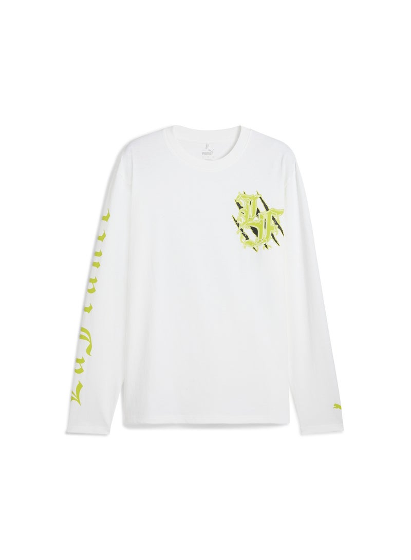 PUMA x LAMELO BALL LaFrance Assist Long Sleeve Mens White T-Shirt - Image 1